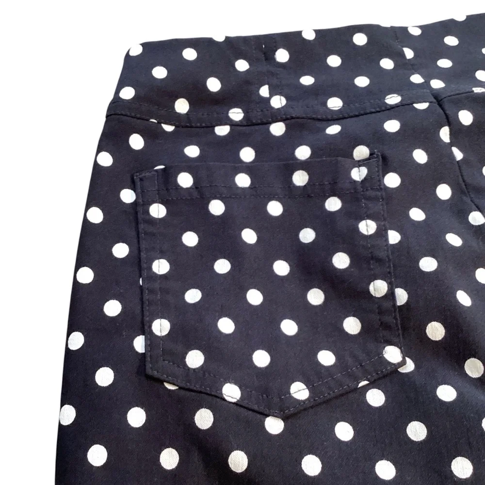 Robell‎ Bella 09 Ankle Grazer Black & White Polka Dot Pull On Pants, Size 4